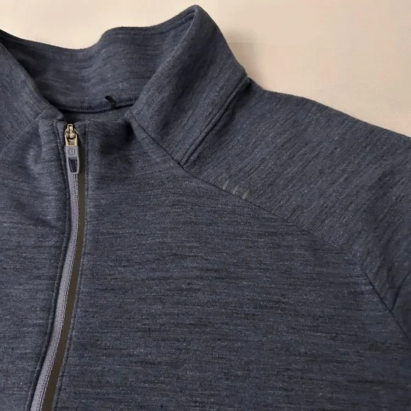 Lululemon Metal Vent TechPullover Shirt Mens XL Navy Blue Heathered 1/2 Zip - Picture 5 of 7